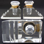 Antique Victorian to Edwardian Era Cut Crystal & Brass Inkwell, Groove Pen or Quill Holders