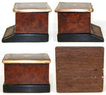 Antique French Napoleon III Era Casket, Match Holder with Striker Panel, Burled & Kingwood