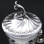 Antique French Sterling Silver Coffee or Tea Pot, Rococo Style Spiral Fluted Body