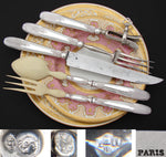 Antique French Sterling Silver 5pc Serving Utensil Set, Meat Carving & Salad Service