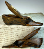 Antique French Hand Carved 5.5" Long Shoe or Boot Snuff Box #2, Pique, 18th Century to Early 1800s
