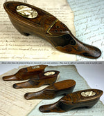 Antique French Hand Carved 5.5" Long Shoe or Boot Snuff Box #2, Pique, 18th Century to Early 1800s