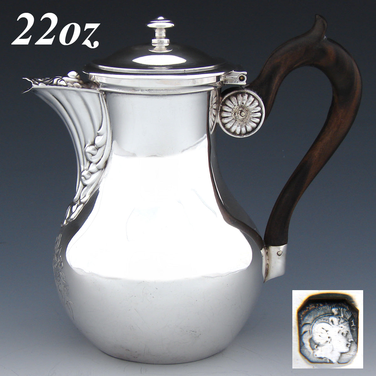 Antique French Sterling Silver 22oz Solitaire or Tete-a-Tete Sized Coffee or Tea Pot