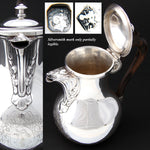 Antique French Sterling Silver 22oz Solitaire or Tete-a-Tete Sized Coffee or Tea Pot