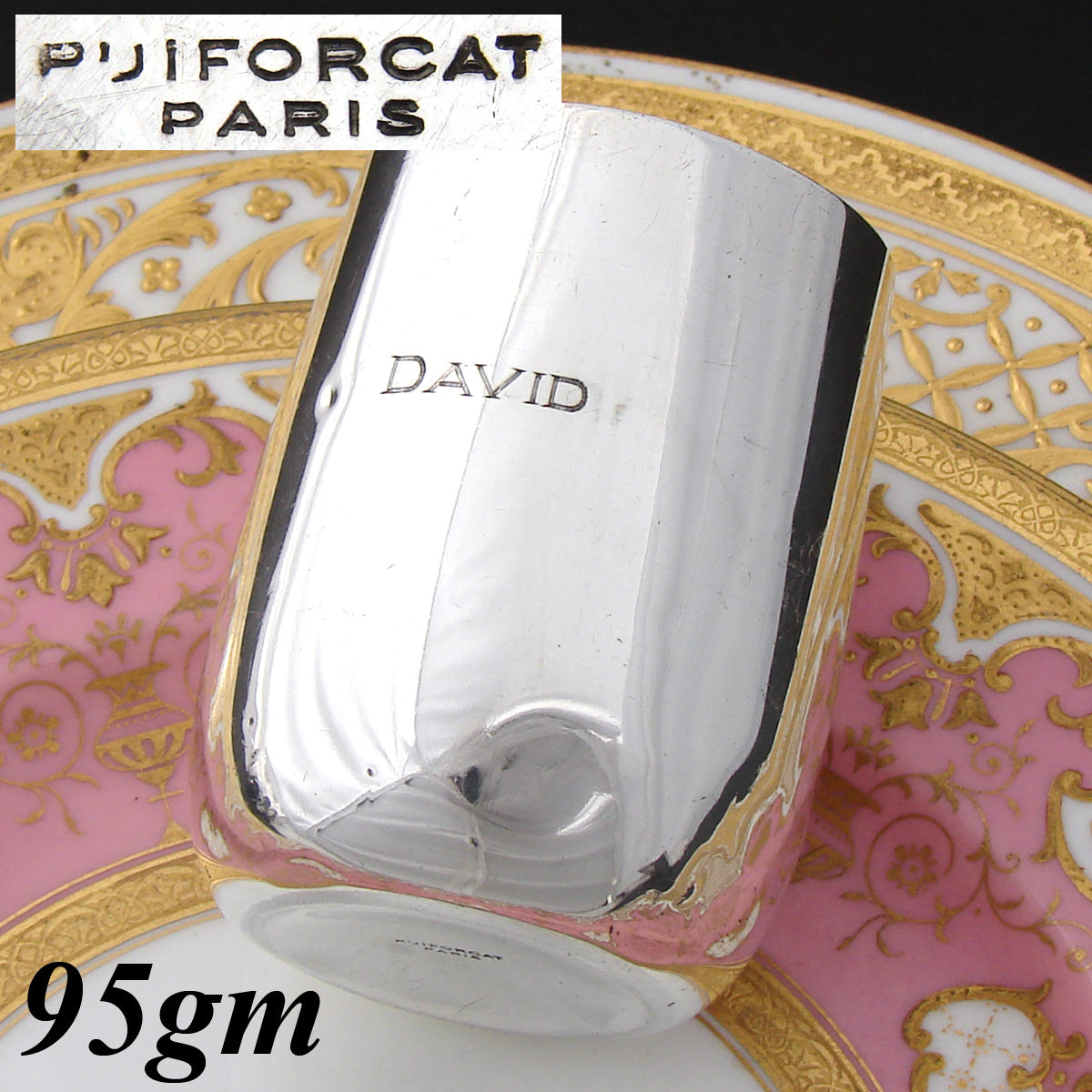 Antique French Puiforcat Sterling Silver Mint Julep Cup, Tumbler or Timbale, "David"