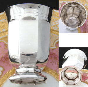 Antique French Sterling Silver Mint Julep Cup, Tumbler or "Timbale", "BP" Monogram