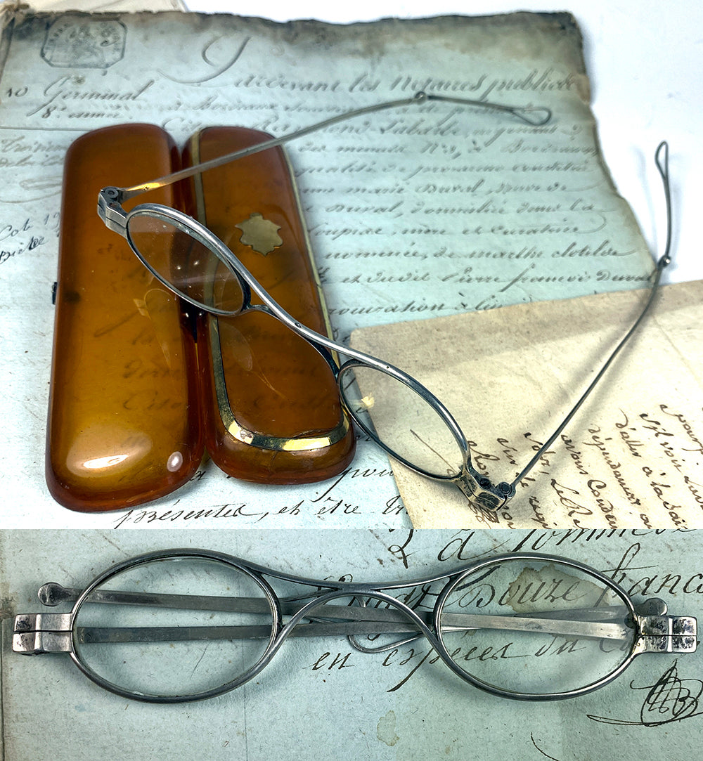 Vintage case, gold metal, glasses case