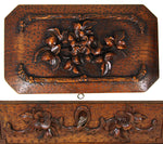 Antique Victorian Era Black Forest Carved 9" Box, Ornate Vines, Foliage & Flower Accents