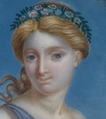 Superb Antique French Portrait Miniature Snuff or Patch Box, Naughty Blond Artist Signed and Dated 1819