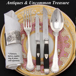 Gorgeous Antique French Sterling Silver 16pc Dinner Sized Flatware Set, Seashell Pattern