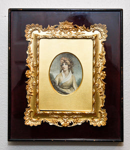 Fine Antique English Georgian to Victorian 12.5" Shadow Box or Double Frame, Portrait Miniature