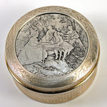 Antique c.1890s French Sterling Silver Vermeil (18k gold) Snuff or Powder Box, P. FREY, Silversmith