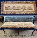 Antique French 65" x 27" Tapestry, Aubusson or Beauvais, Dog and Waterfowl, Opulent Border, c.1770-1830