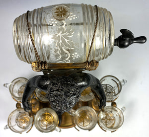 Antique French Napoleon III Blackamoor Cave á Liqueur, Caddy, Service, Barrell and Nubian Vendor, Cups