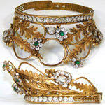 Lovely Antique French Paste Jeweled Canonical Coronation Crown, Tiara or Diadem