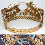 Lovely Antique French Paste Jeweled Canonical Coronation Crown, Tiara or Diadem