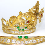 Lovely Antique French Paste Jeweled Canonical Coronation Crown, Tiara or Diadem