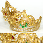 Lovely Antique French Paste Jeweled Canonical Coronation Crown, Tiara or Diadem