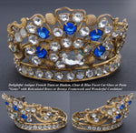 Lovely Antique French Paste Jeweled Canonical Coronation Crown, Tiara or Diadem