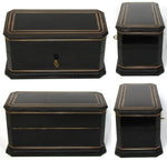 Antique French Louis Philippe to Napoleon III 12.5" Tea Caddy, Chest, Two Opulent Inner Tea Boxes