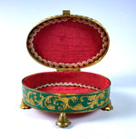 Antique French c.1850-70 Grand Tour Eglomise Souvenir Jewelry Box, RARE St. Sulpice