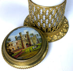 Antique French Eglomise Grand Tour Souvenir for UK, "Battle Abbey near Hastings"