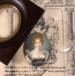 Exquisite Antique French Portrait Miniature, Stunning French Empire Blond Beauty, Signed by Artist