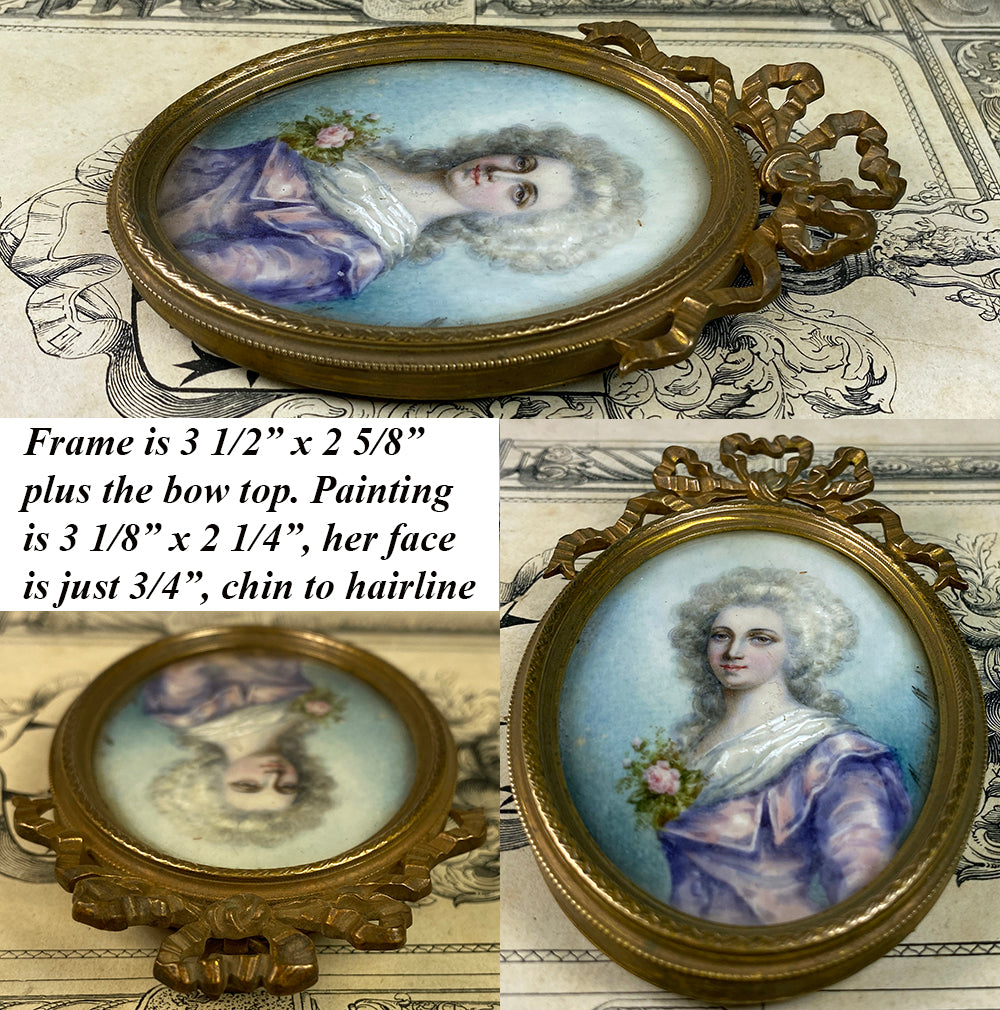 Antique French Grand Tour Souvenir Portrait Miniature of Marie-Antoine ...