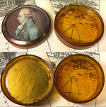 RARE c.1770s French Portrait Miniature on Blond Tortoise Shell Snuff Box, 18k Gold Mount