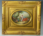 Early 1900s French Hand Painted Grand Tour Souvenir Miniature Portrait, Painting after Boucher