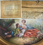 Early 1900s French Hand Painted Grand Tour Souvenir Miniature Portrait, Painting after Boucher