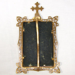 Antique French Napoleon III Religious Icon, Bronze Frame, Painting on Porcelain of Raphael's Madonna of the Chair