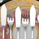 Elegant Antique French SP 22pc Fish or Dessert Fork, Knife & Serving Set, Aesthetic Style