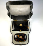 Antique Napoleon III (1850-70) French Necessaire, Tortoise Shell Card Case and Coin Purse, "SD"