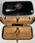 Antique French Napoleon III Era Tortoise Shell Purse, Fitted Cigar Case Perhaps?