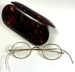 Opulent Antique French Tortoise Shell Spectacles Case with 18k Triple-Plated Spectacles, c.1900