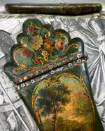 RARE Antique Louis XVI Era Etui, Carnet du Bal, Note Card Case, Vernis Martin Paintings