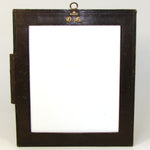 Lovely Antique Victorian Beadwork Picture Frame or Note Pad with Milk Glass Insert