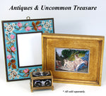 Lovely Antique Victorian Beadwork Picture Frame or Note Pad with Milk Glass Insert