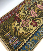 Antique Victorian Beadwork Needlepoint 20" x 9" Panel, Tea Tray or Make a Pillow