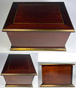 Fine Antique to Vintage French Cigar Chest, Box, Presenter, Elegant Wood, Brass Trim