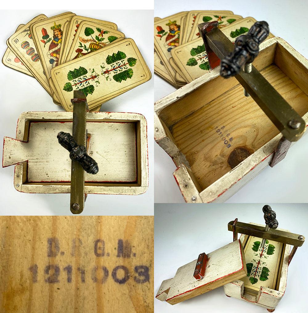 Antique 19th Century Card Press, Flower Press, Group of Antique Tarot Cards