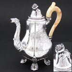 Lovely Antique French Sterling Silver 8oz Solitaire Sized Coffee or Tea Pot, Child or Doll Size