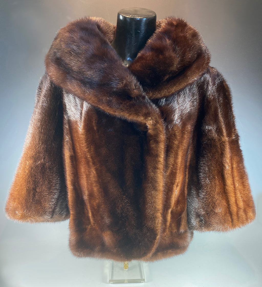 Vintage 1960s Mink Coat, Jacket, Bolero, Waist Length and Size 8-10, DéCor by Morgenstein-Hammer, New York