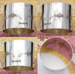 Antique French .800 (nearly sterling) Silver Napkin Ring, Floral & Foliate Garland Bas Relief