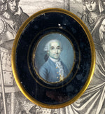 Splendid 18th Century Portrait Miniature of a Gentleman, Rare French Eglomise Frame