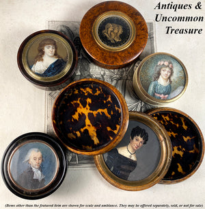 Antique 18th Century French Snuff Box, Incroyables et Merveilleuses, 18k Gold Mat, Tortoise Shell