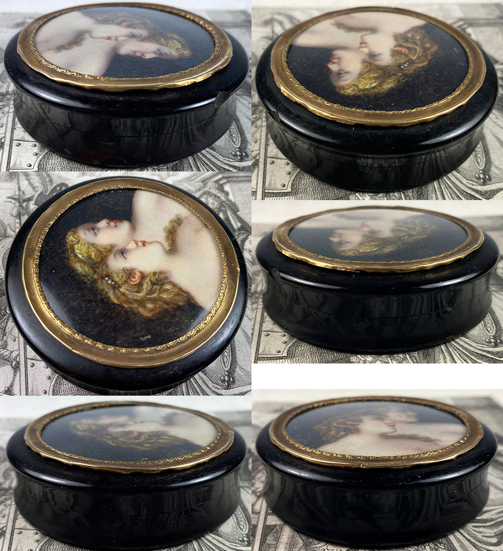 Tortoise Shell Snuff Box Antique French 18k & Tortoise Shell Snuff Box, 18th Century Portrait M ...
