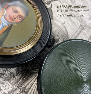 Antique French Snuff Box, RARE Portrait Miniature Incroyables et Merveilleuses c.1795-99 Fashion