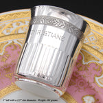 Antique French Sterling Silver Mint Julep Cup, Tumbler or Timbale, "Christiane", Foliate Band